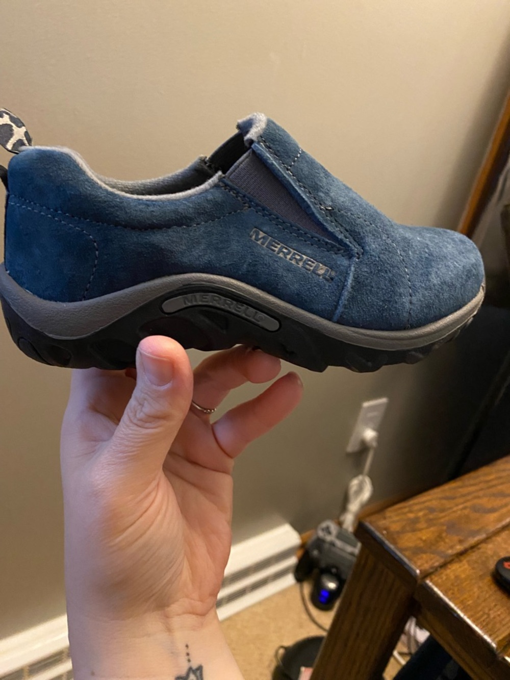 Merrell Kids Blue Suede Slip-On Sneaker
